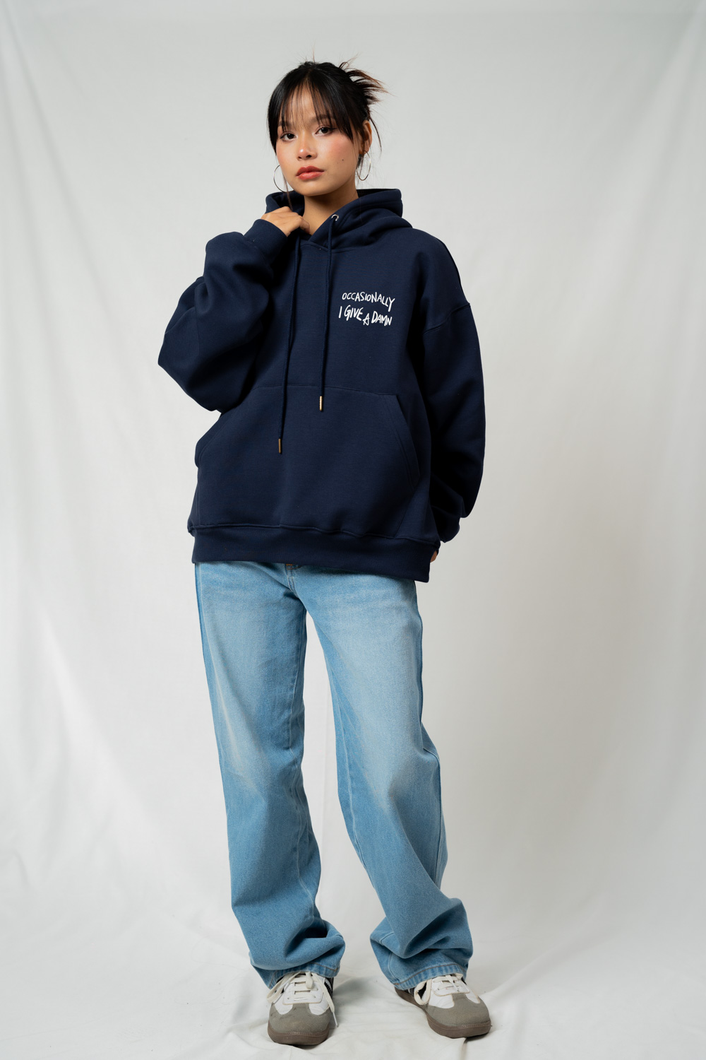 DAMN Navy Blue Oversized Hoodie